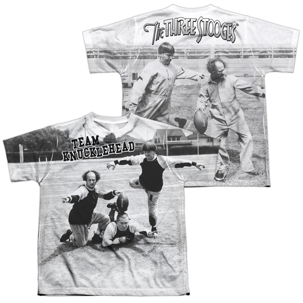 THREE STOOGES/TEAM KNUCKLEHEAD (FRONT/BACK PRINT) - S/S YOUTH POLY CREW - MULTI
