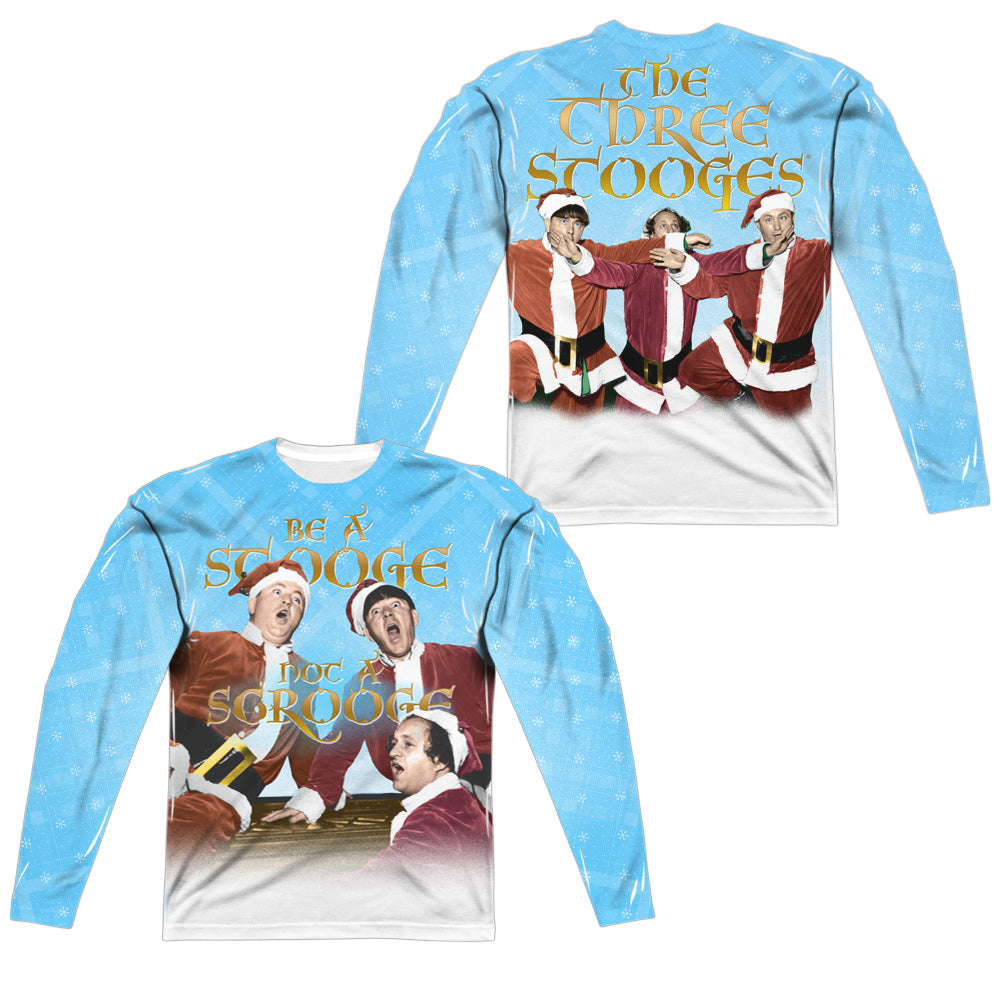 THREE STOOGES/BE A STOOGE (FRONT/BACK PRINT) - L/S ADULT POLY CREW  - MULTI