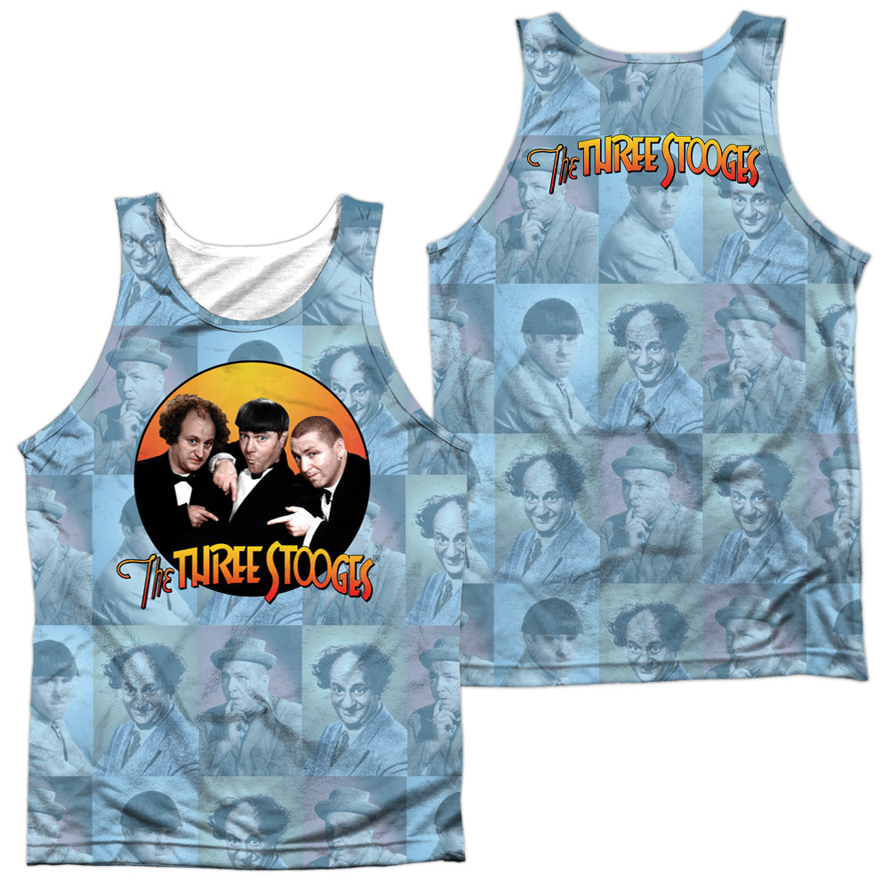 THREE STOOGES/PORTRAITS (FRONT/BACK PRINT) - ADULT POLY TANK TOP - MULTI