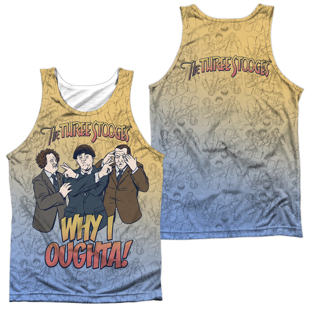 THREE STOOGES/WHY I OUGHTA (FRONT/BACK PRINT) - ADULT POLY TANK TOP - MULTI