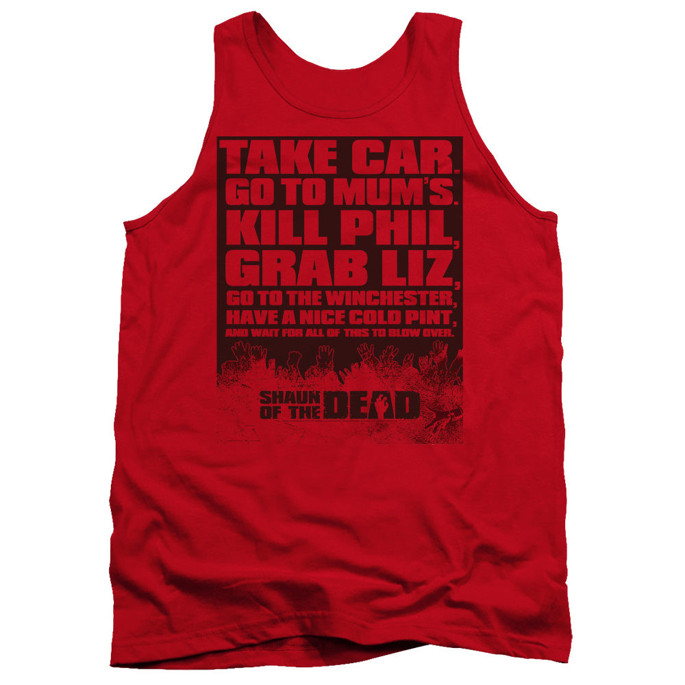 SHAUN OF THE DEAD/LIST - ADULT TANK - RED