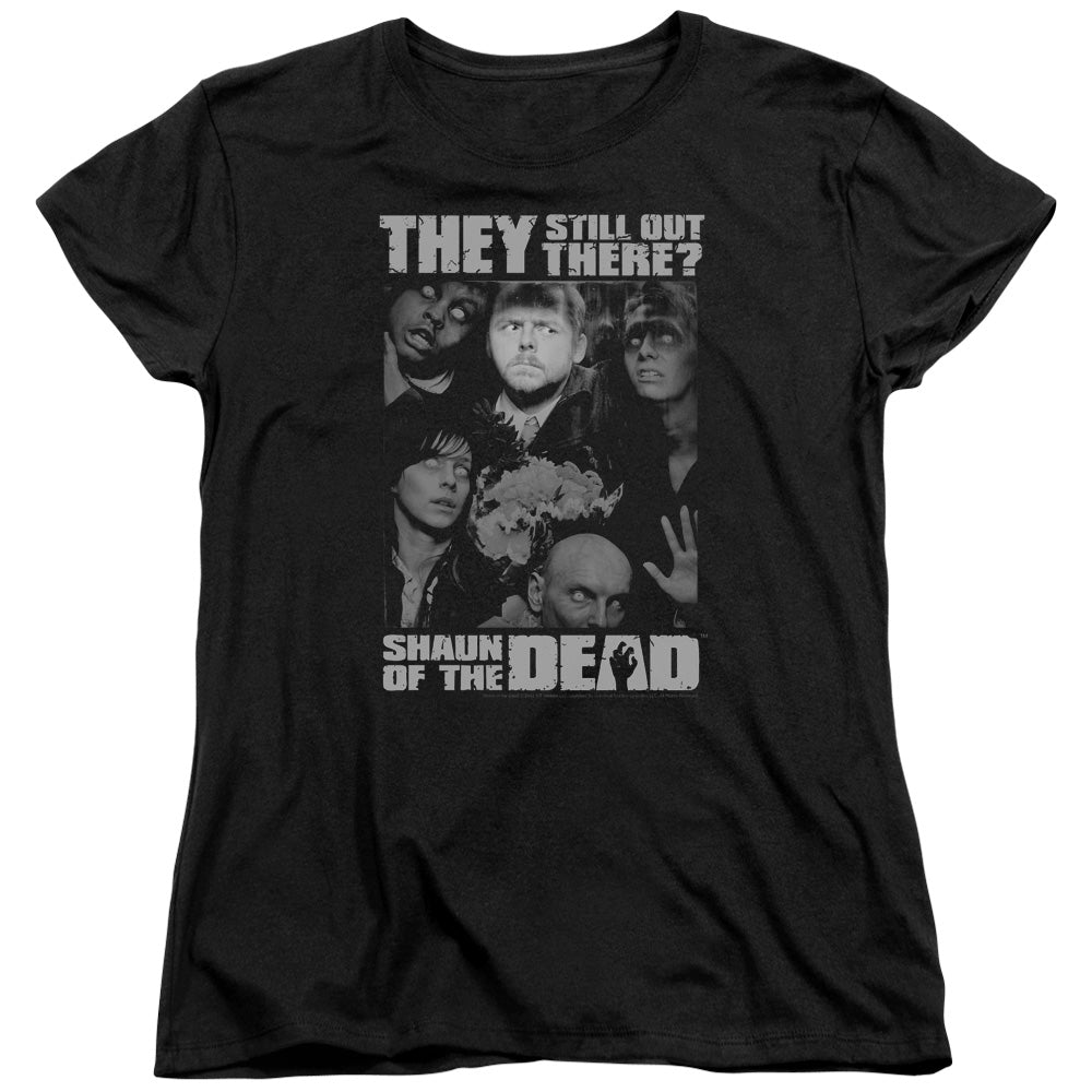 SHAUN OF THE DEAD/STILL OUT THERE - S/S WOMENS TEE - BLACK