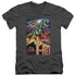JURASSIC PARK/REX IN THE CITY - S/S ADULT V-NECK 30/1 - CHARCOAL