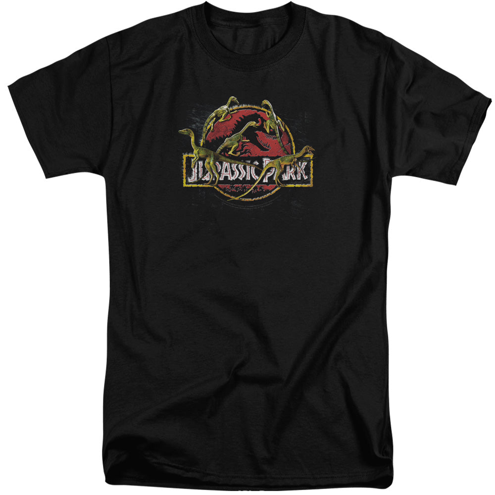 JURASSIC PARK/SOMETHING HAS SURVIVED - S/S ADULT TALL 18/1 - BLACK