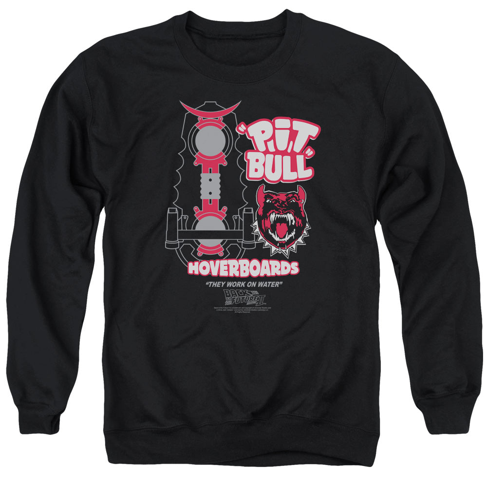 BACK TO THE FUTURE II/PIT BULL - ADULT CREWNECK SWEATSHIRT - BLACK
