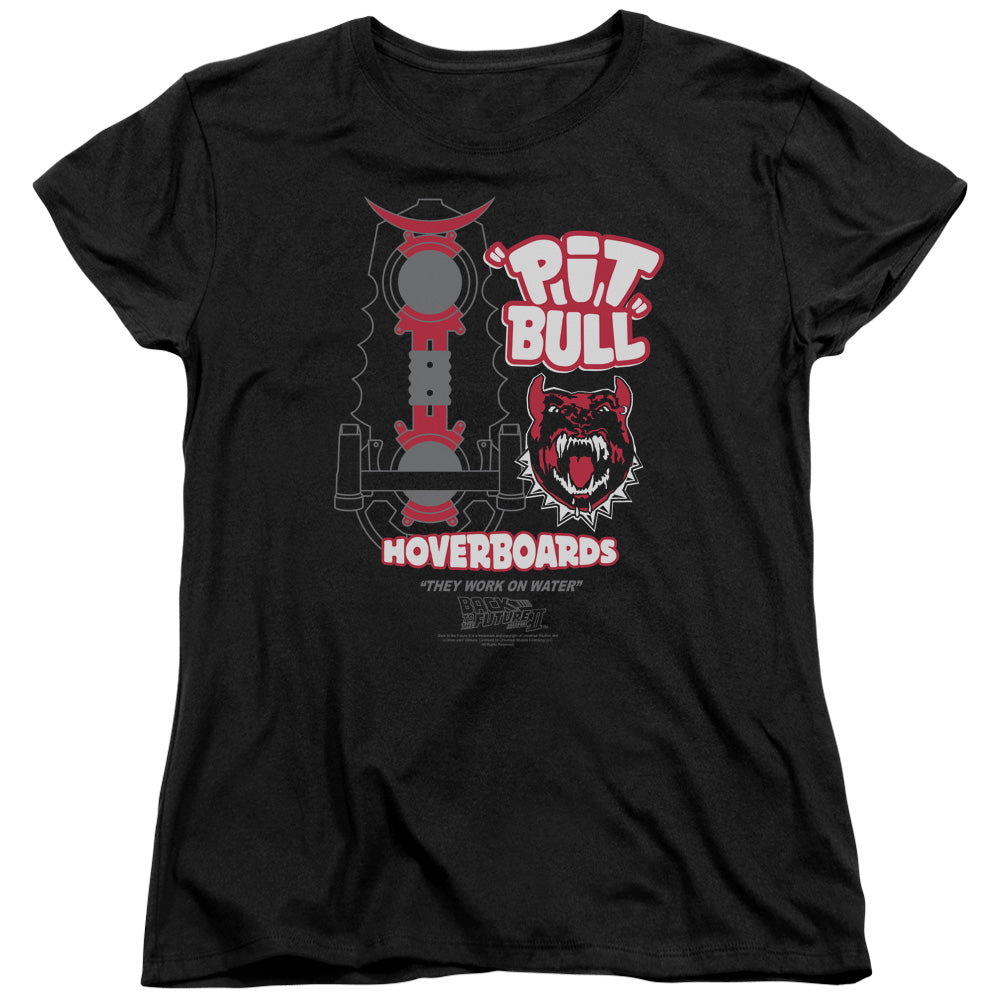 BACK TO THE FUTURE II/PIT BULL - S/S WOMENS TEE - BLACK