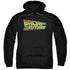 BACK TO THE FUTURE/LOGO - ADULT PULLOVER HOODIE - BLACK