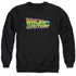 BACK TO THE FUTURE/LOGO - ADULT CREWNECK SWEATSHIRT - BLACK