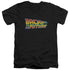 BACK TO THE FUTURE/LOGO - S/S ADULT V-NECK 30/1 - BLACK