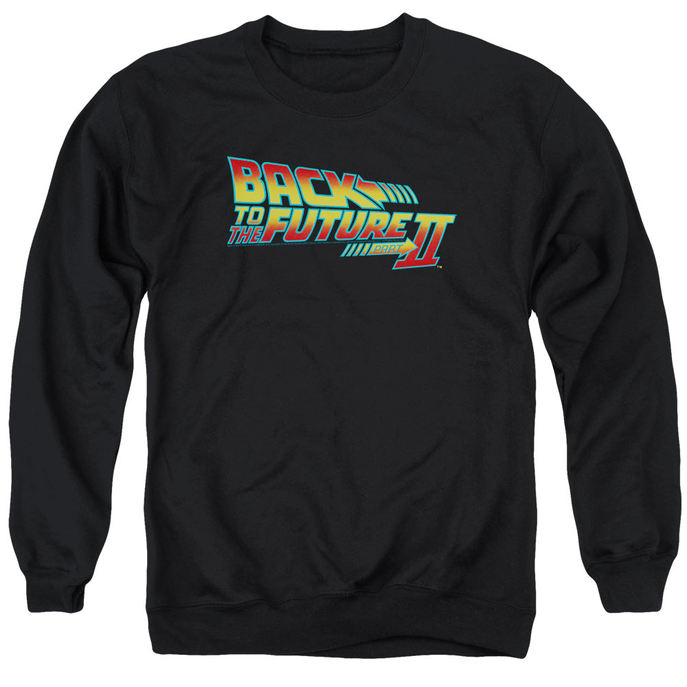 BACK TO THE FUTURE II/LOGO - ADULT CREWNECK SWEATSHIRT - BLACK
