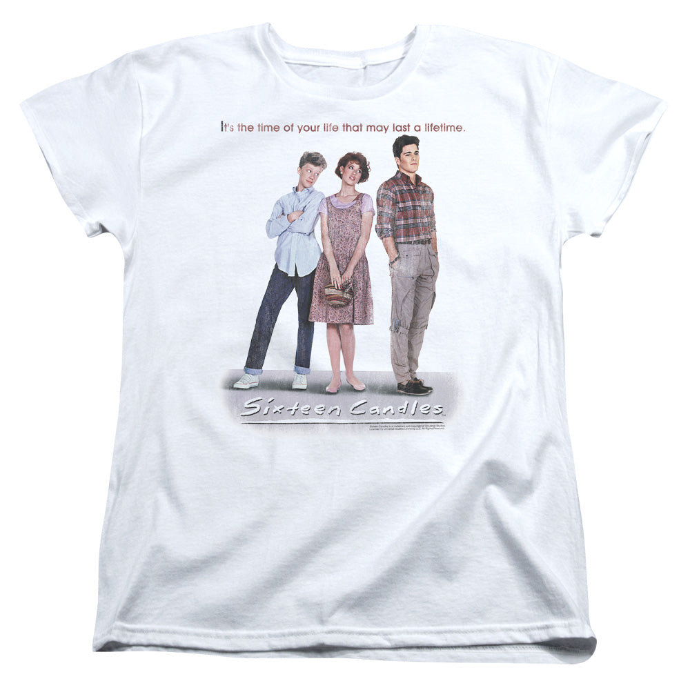 SIXTEEN CANDLES/POSTER - S/S WOMENS TEE - WHITE