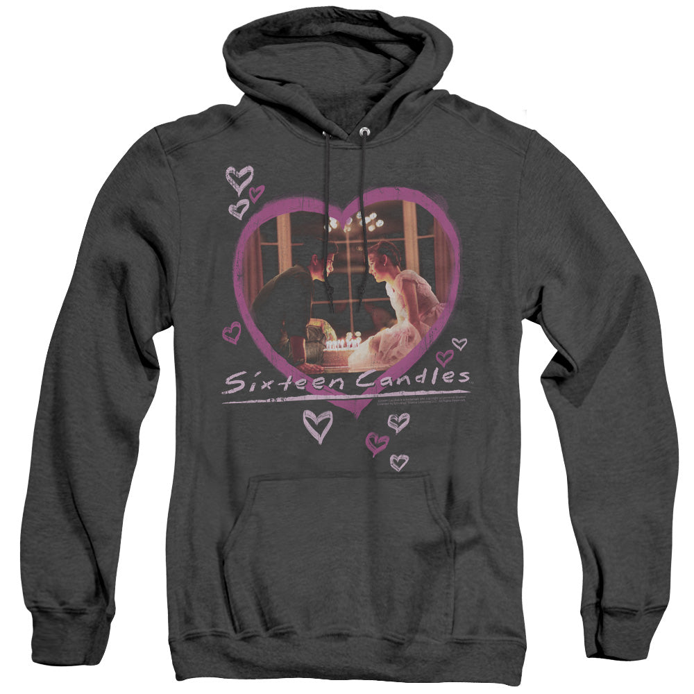 SIXTEEN CANDLES/CANDLES - ADULT HEATHER HOODIE - BLACK