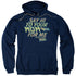BACK TO THE FUTURE/SAY HI - ADULT PULLOVER HOODIE - NAVY