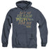 BACK TO THE FUTURE/SAY HI - ADULT HEATHER HOODIE - NAVY
