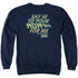 BACK TO THE FUTURE/SAY HI - ADULT CREWNECK SWEATSHIRT - NAVY