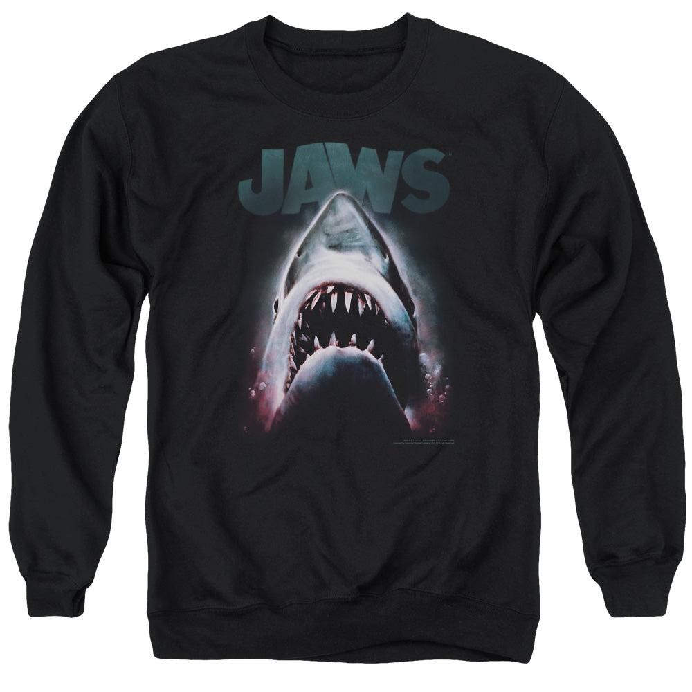 JAWS/TERROR IN THE DEEP - ADULT CREWNECK SWEATSHIRT - BLACK