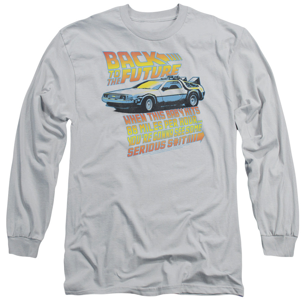 BACK TO THE FUTURE/88 MPH - L/S ADULT 18/1 - SILVER