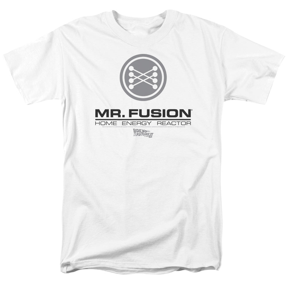 BACK TO THE FUTURE II/MR. FUSION LOGO - S/S ADULT 18/1 - WHITE - 4X - WHITE