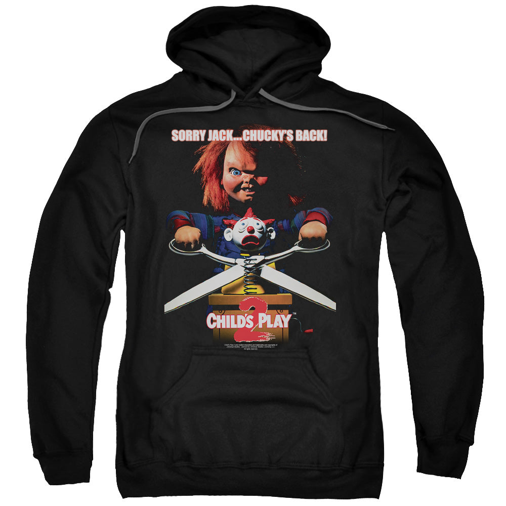 CHILDS PLAY 2/CHUCKYS BACK - ADULT PULLOVER HOODIE - BLACK
