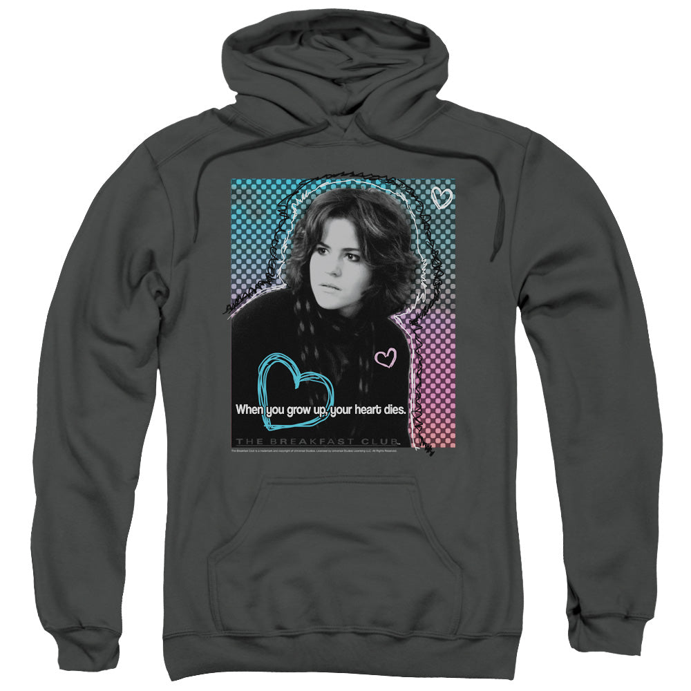 BREAKFAST CLUB/HEART DIES - ADULT PULLOVER HOODIE - CHARCOAL