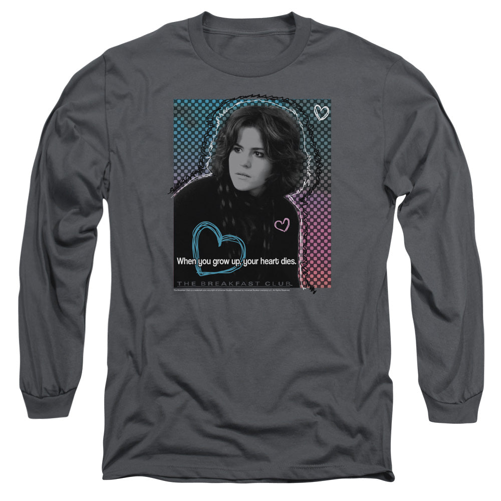 BREAKFAST CLUB/HEART DIES - L/S ADULT 18/1 - CHARCOAL