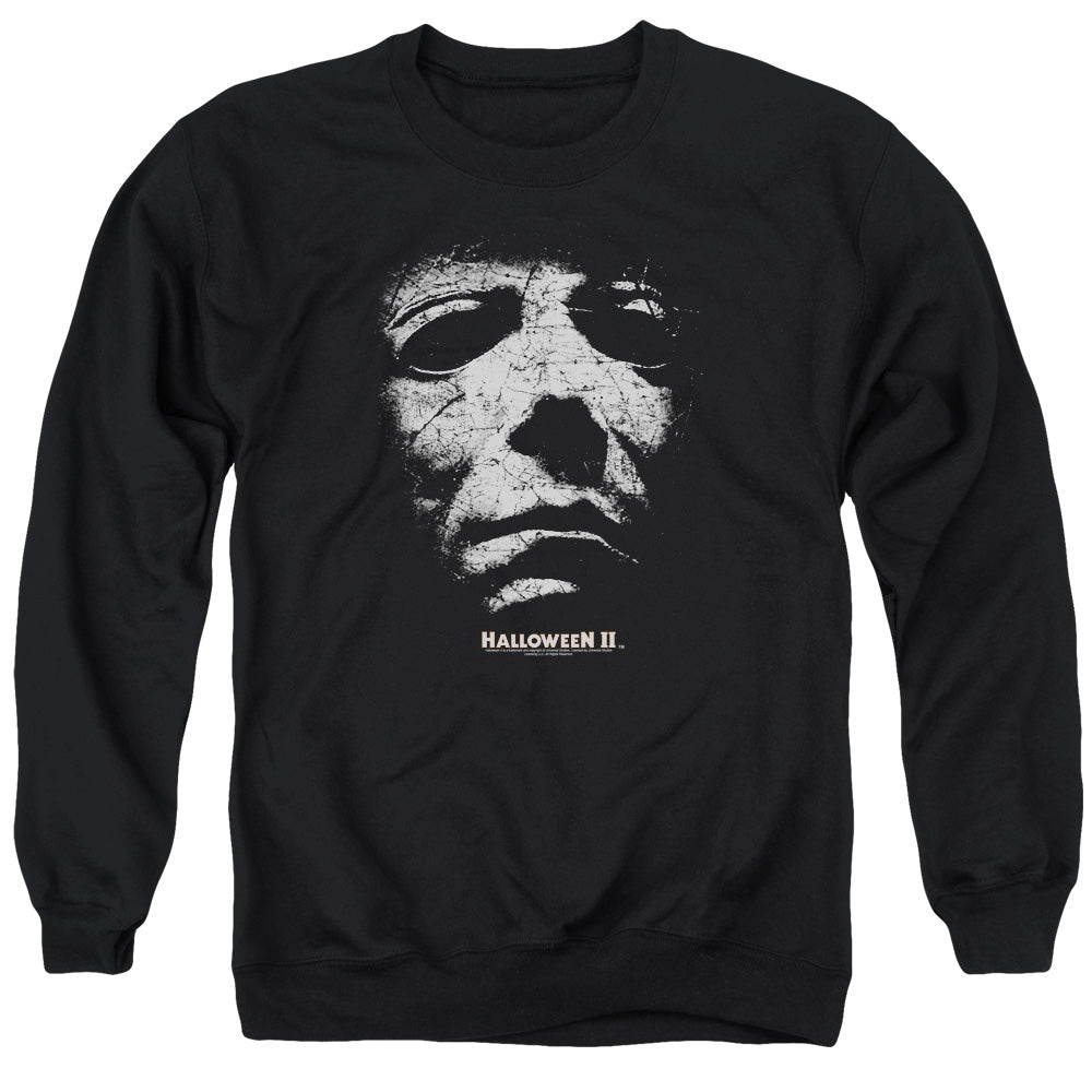 HALLOWEEN II/MASK - ADULT CREWNECK SWEATSHIRT - BLACK
