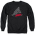 JAWS/DORSAL TEXT - ADULT CREWNECK SWEATSHIRT - BLACK