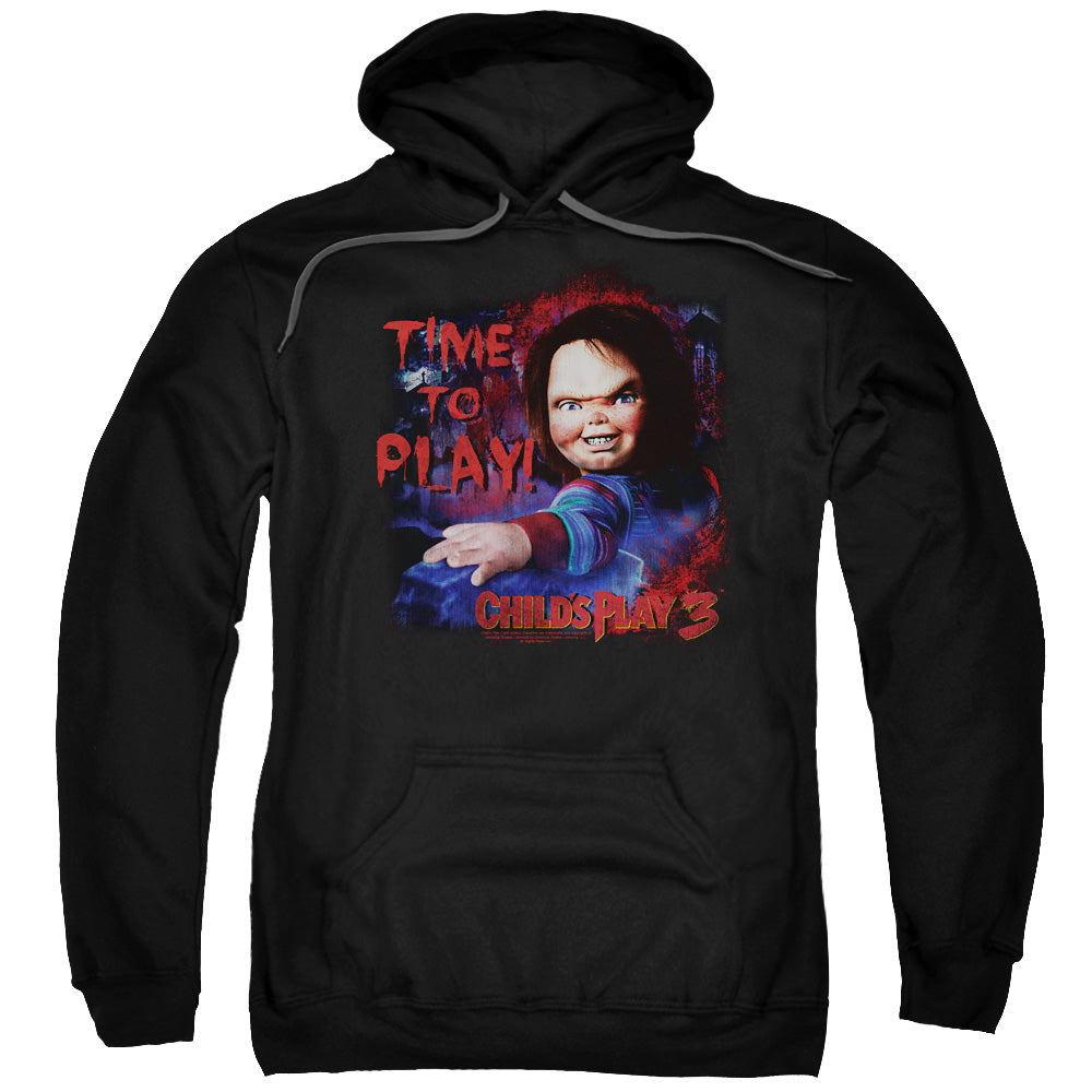 CHILDS PLAY 3/TIME TO PLAY - ADULT PULLOVER HOODIE - BLACK
