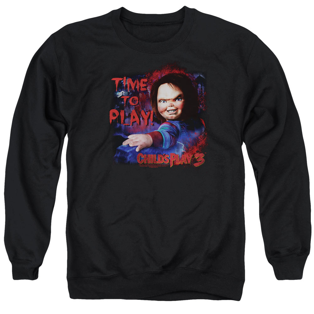 CHILDS PLAY 3/TIME TO PLAY - ADULT CREWNECK SWEATSHIRT - BLACK