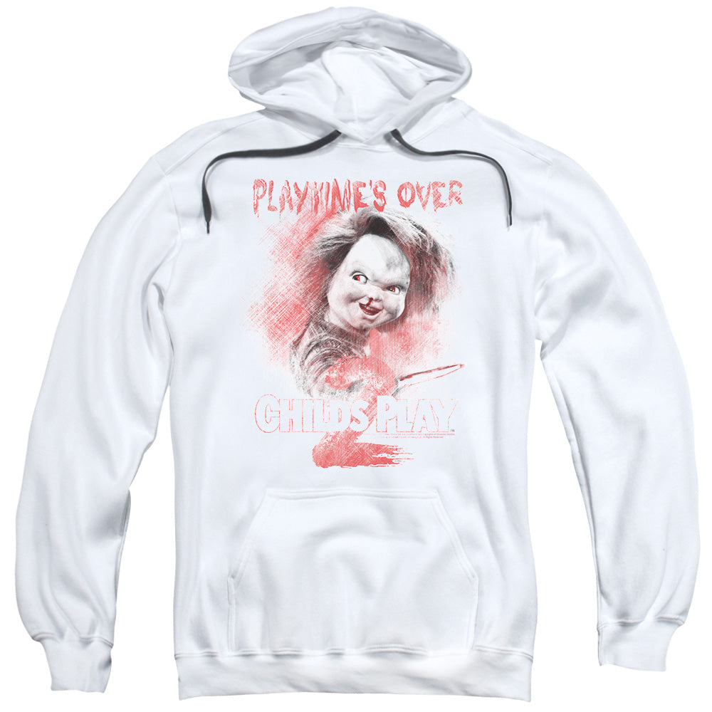CHILDS PLAY 2/PLAYTIMES OVER - ADULT PULLOVER HOODIE - WHITE