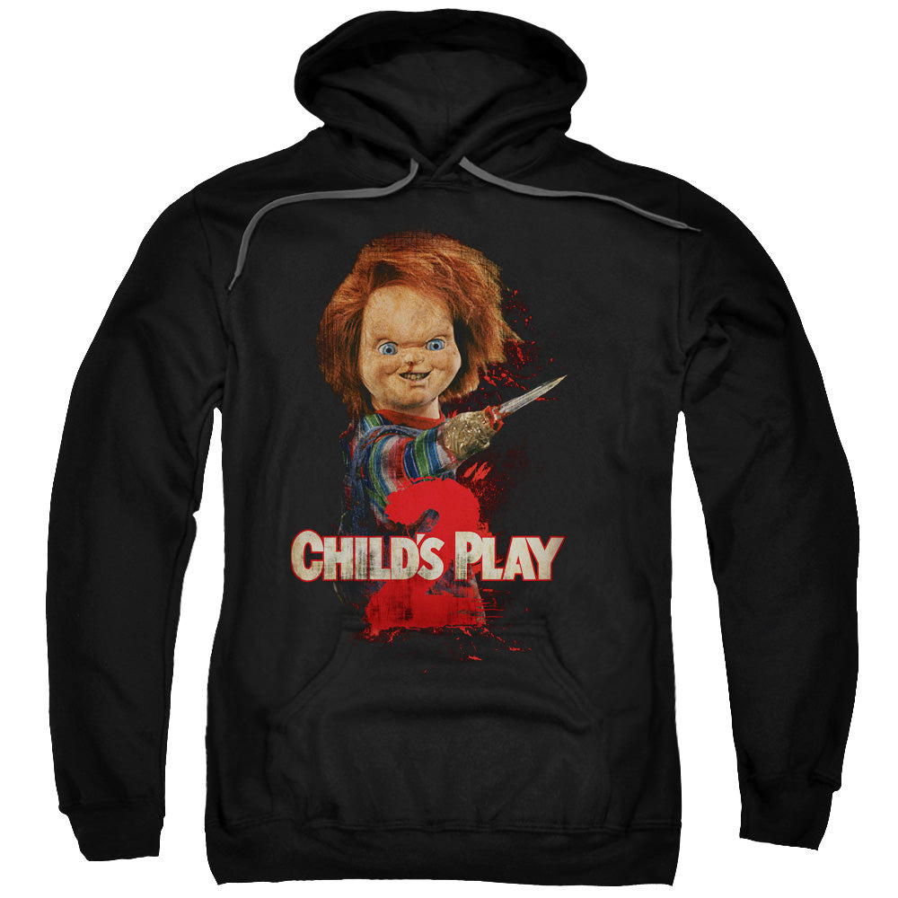 CHILDS PLAY 2/HERES CHUCKY - ADULT PULLOVER HOODIE - BLACK