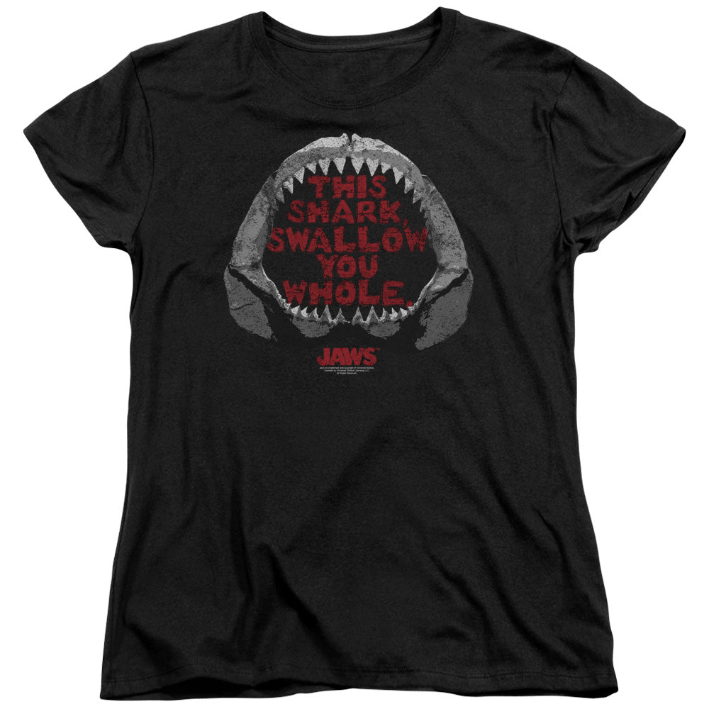 JAWS/THIS SHARK - S/S WOMENS TEE - BLACK