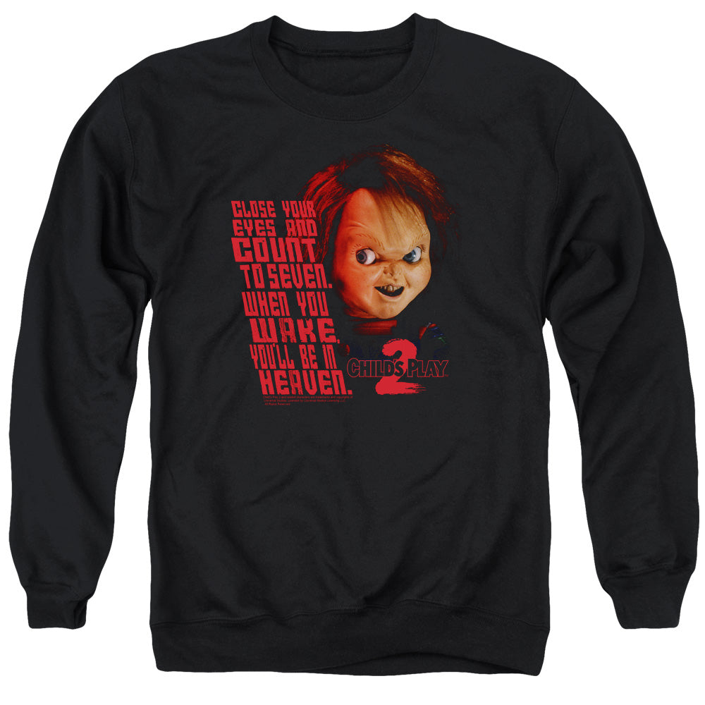 CHILDS PLAY 2/IN HEAVEN - ADULT CREWNECK SWEATSHIRT - BLACK