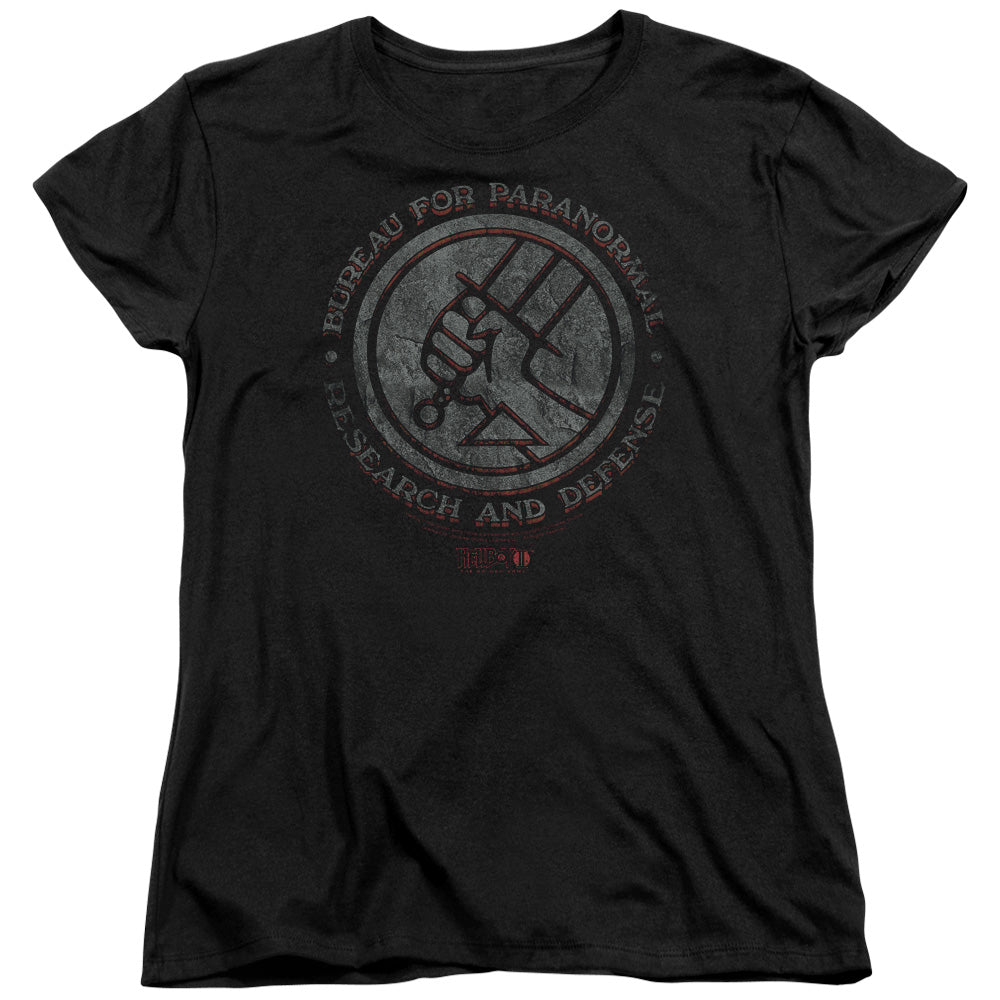 HELLBOY II/BPRD STONE - S/S WOMENS TEE - BLACK