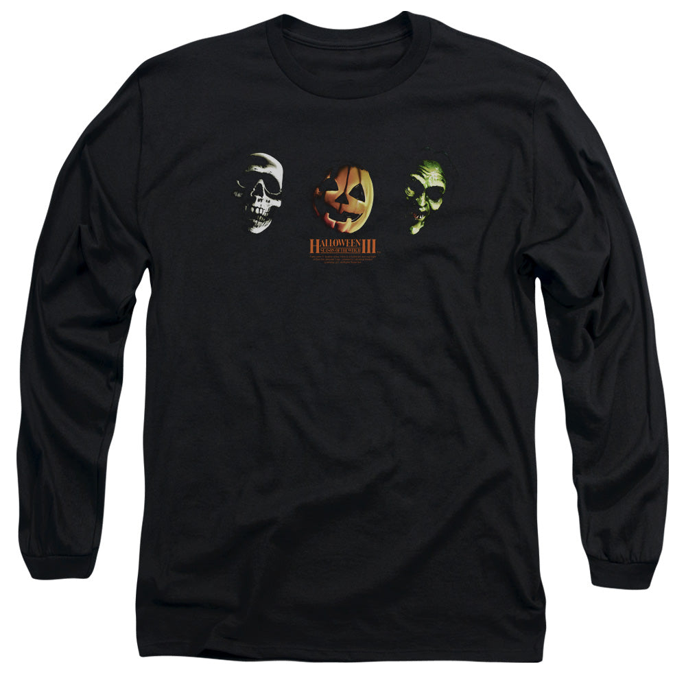 HALLOWEEN III/THREE MASKS - L/S ADULT 18/1 - BLACK