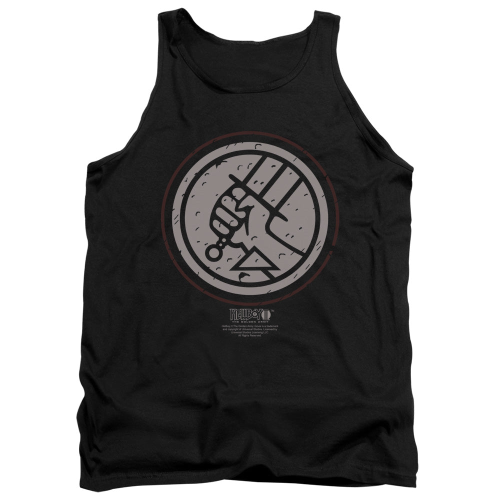 HELLBOY II/MIGNOLA STYLE LOGO - ADULT TANK - BLACK