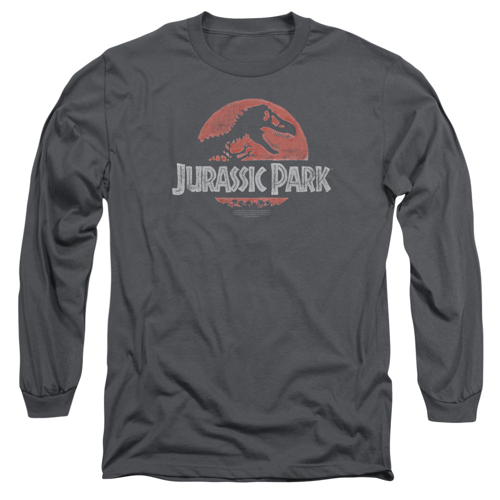 JURASSIC PARK/FADED LOGO - L/S ADULT 18/1 - CHARCOAL