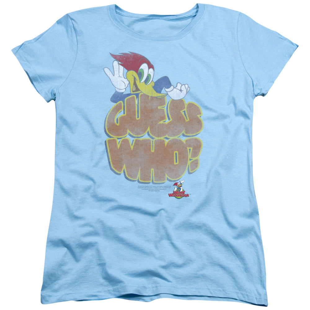 WOODY WOODPECKER/GUESS WHO - S/S WOMENS TEE - LIGHT BLUE