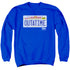 BACK TO THE FUTURE/OUTATIME PLATE - ADULT CREWNECK SWEATSHIRT - ROYAL BLUE