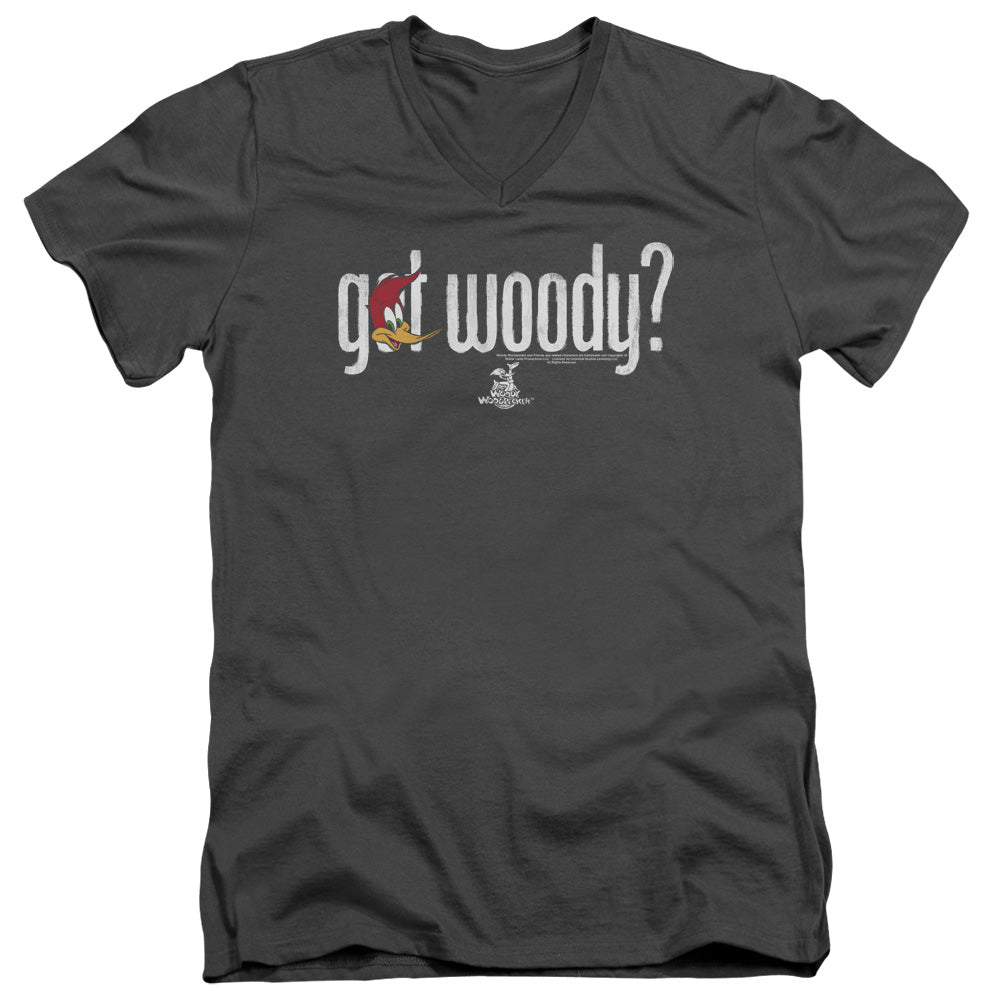 WOODY WOODPECKER/GOT WOODY - S/S ADULT V-NECK 30/1 - CHARCOAL