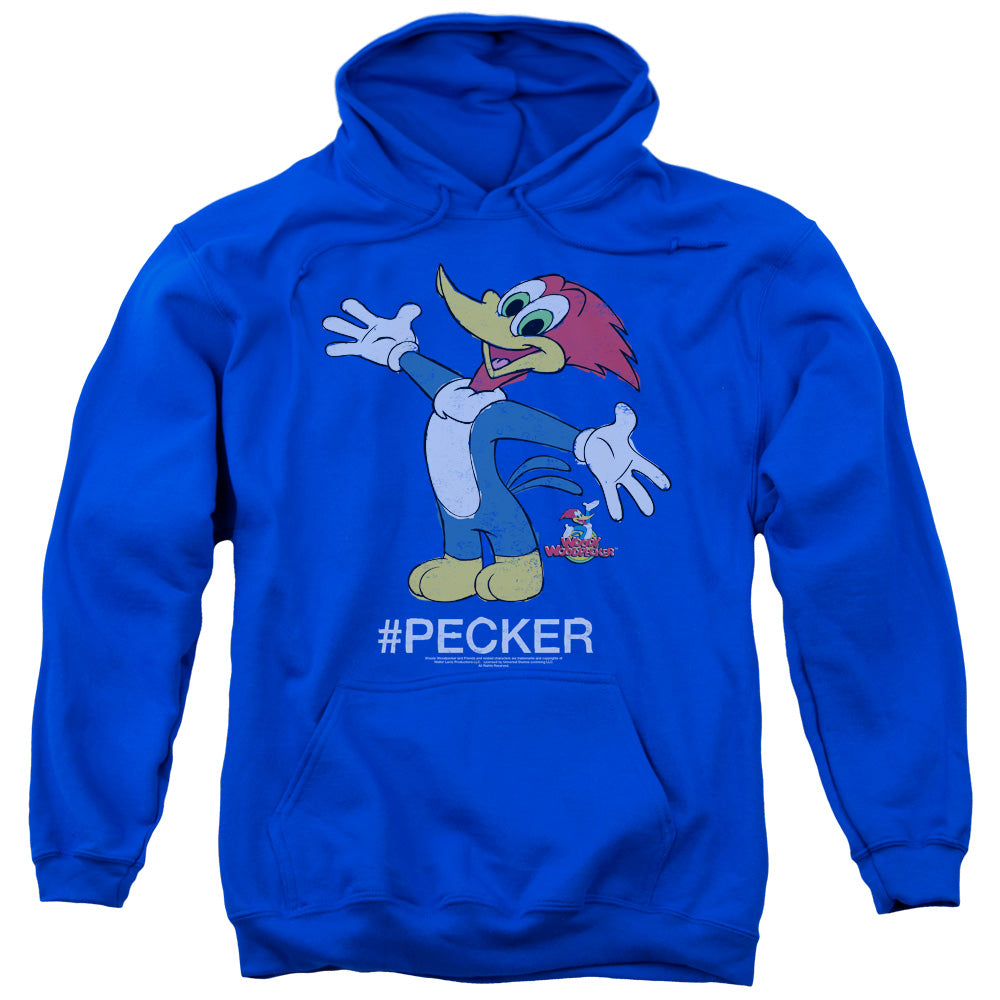 WOODY WOODPECKER/HASHTAG WOODY - ADULT PULLOVER HOODIE - ROYAL BLUE