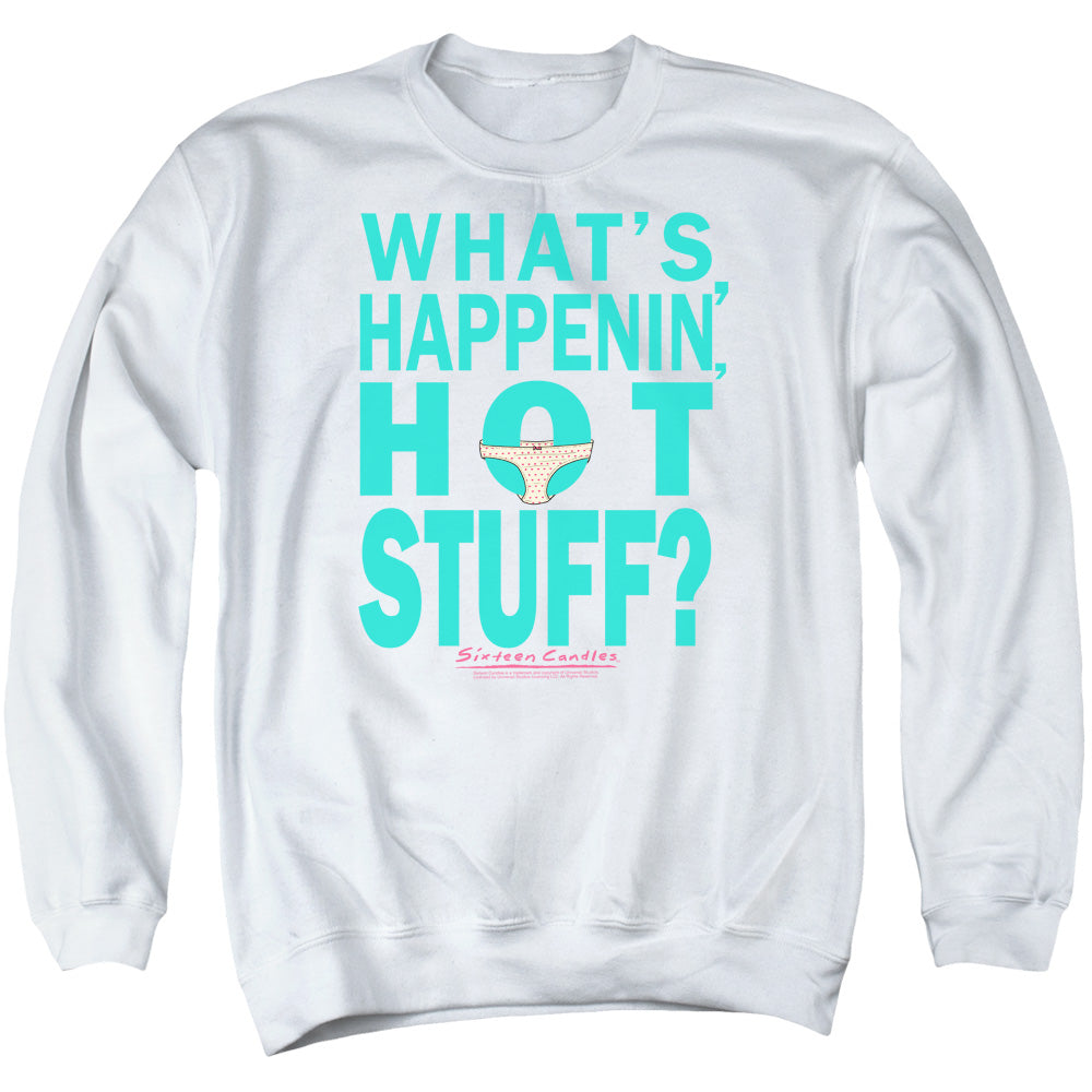 BREAKFAST CLUB/WHATS HAPPENIN - ADULT CREWNECK SWEATSHIRT - WHITE