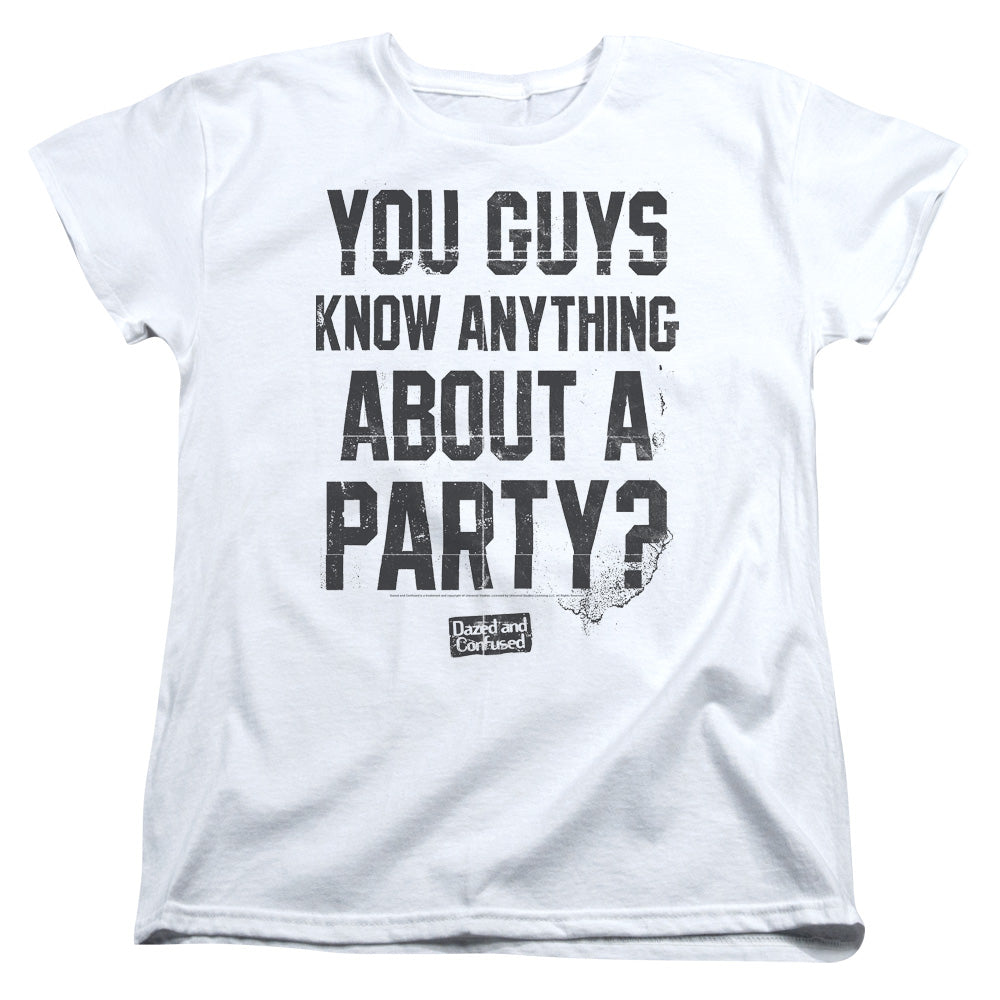 DAZED AND CONFUSED/PARTY TIME - S/S WOMENS TEE - WHITE