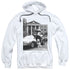 BACK TO THE FUTURE II/EINSTEIN - ADULT PULLOVER HOODIE - WHITE
