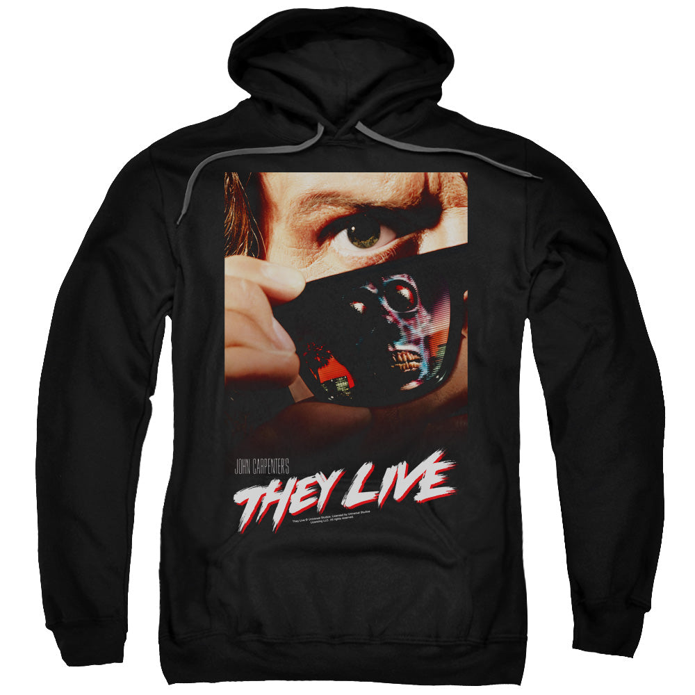 THEY LIVE/POSTER - ADULT PULLOVER HOODIE - BLACK