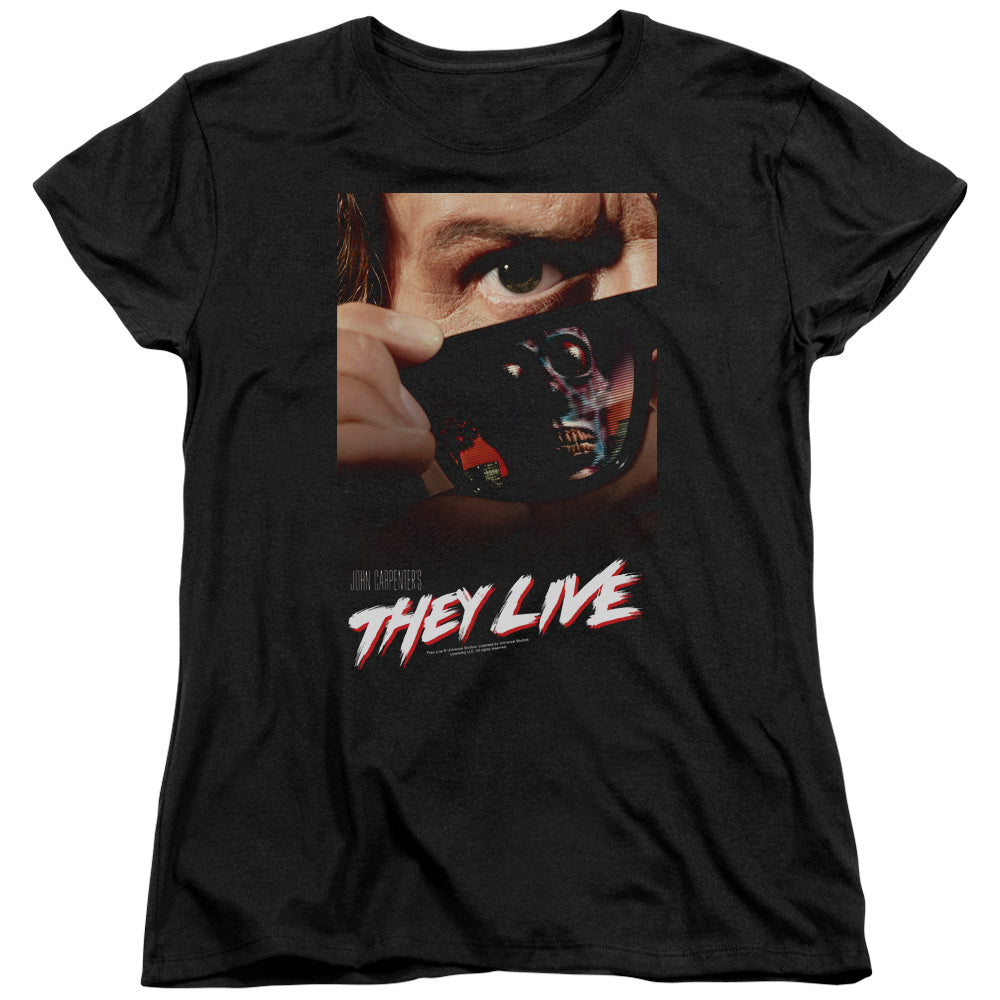 THEY LIVE/POSTER - S/S WOMENS TEE - BLACK