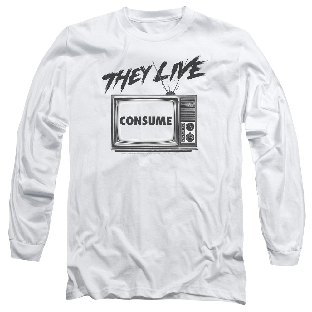 THEY LIVE/CONSUME - L/S ADULT 18/1 - WHITE