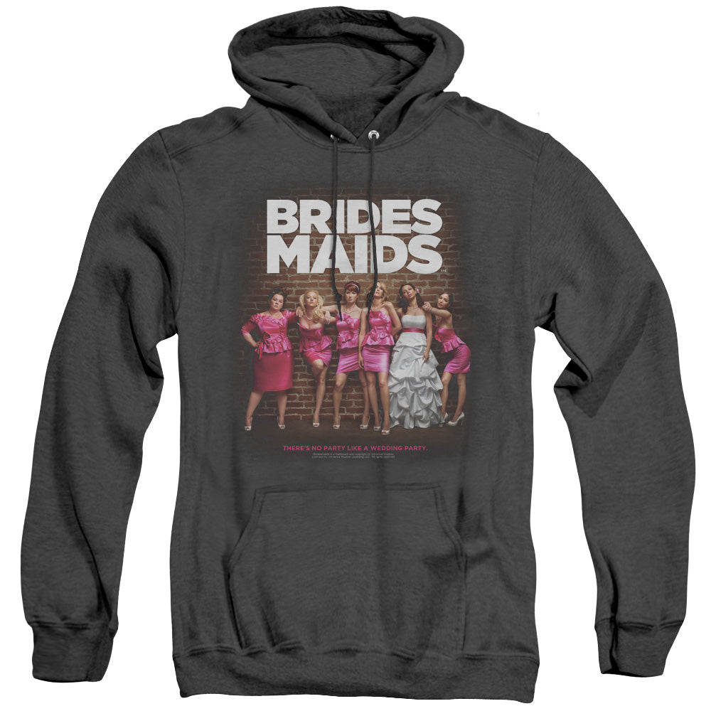 BRIDESMAIDS/POSTER - ADULT HEATHER HOODIE - BLACK