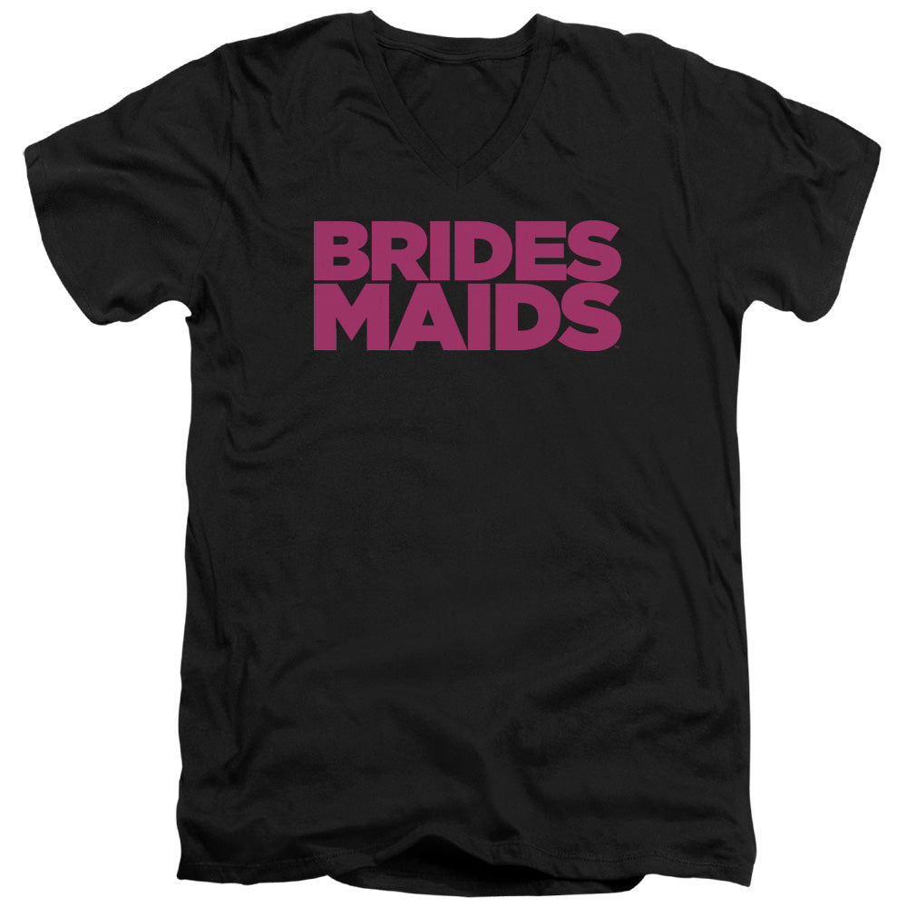 BRIDESMAIDS/LOGO - S/S ADULT V-NECK 30/1 - BLACK - 2X  BLACK