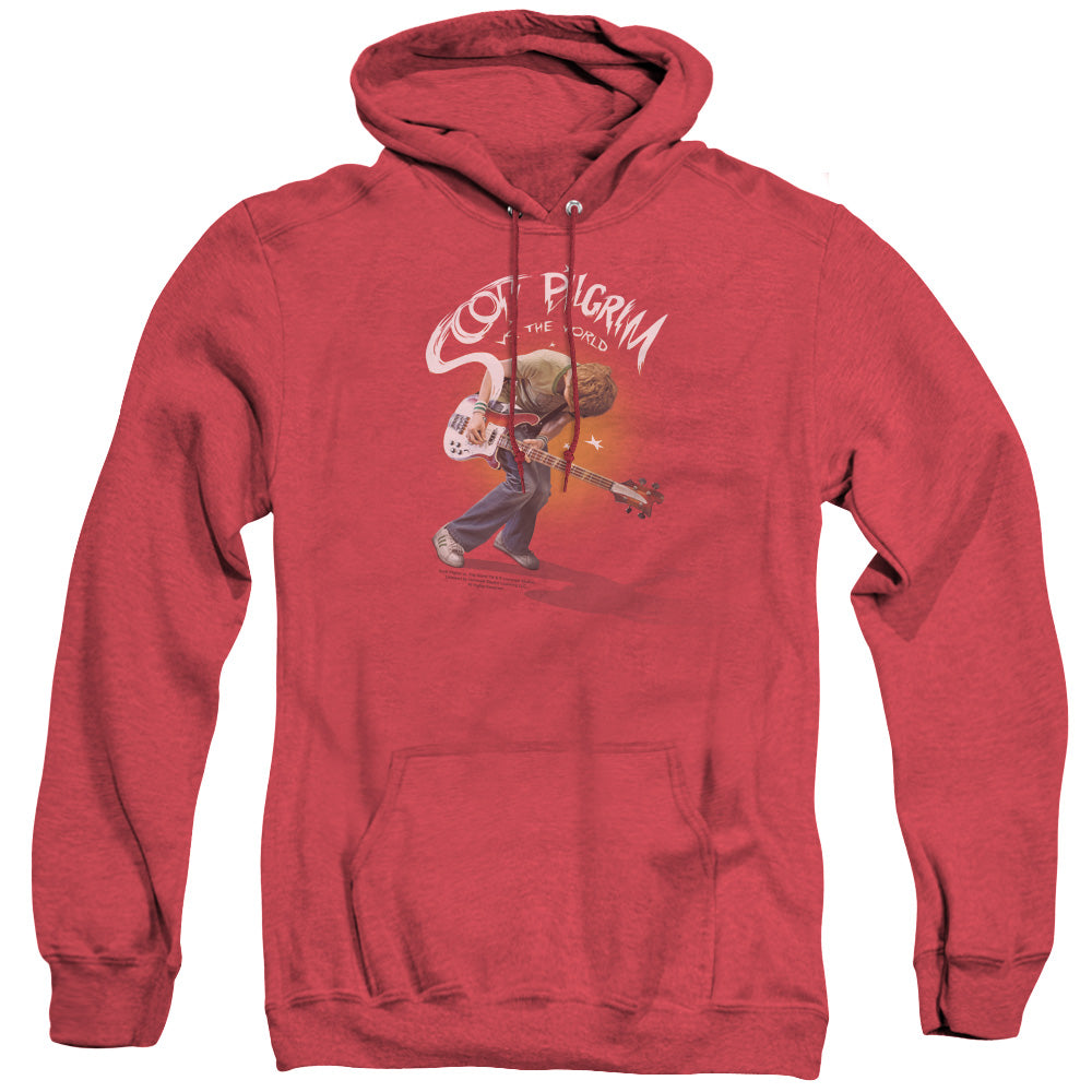 SCOTT PILGRIM/SCOTT POSTER - ADULT HEATHER HOODIE - RED
